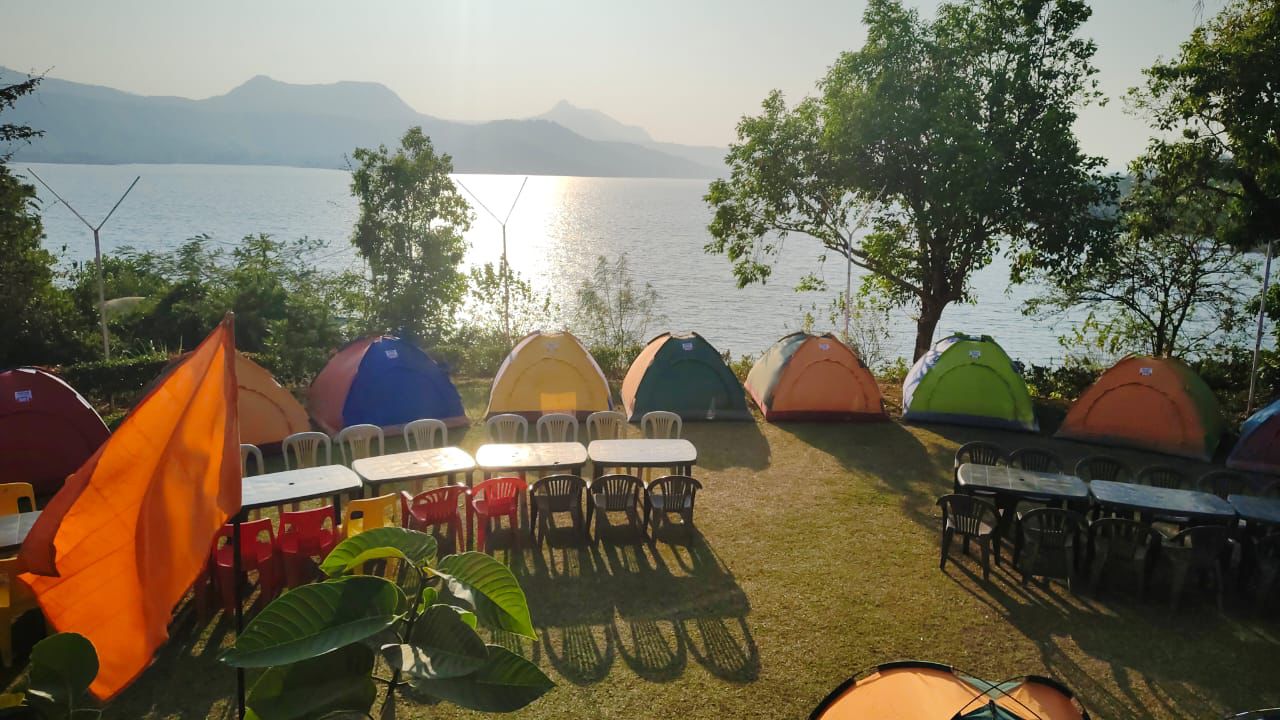 Pawna Lake view from the campsite's machan