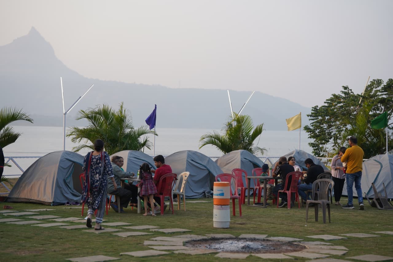 Tents and dining area at Pawna Machi camping