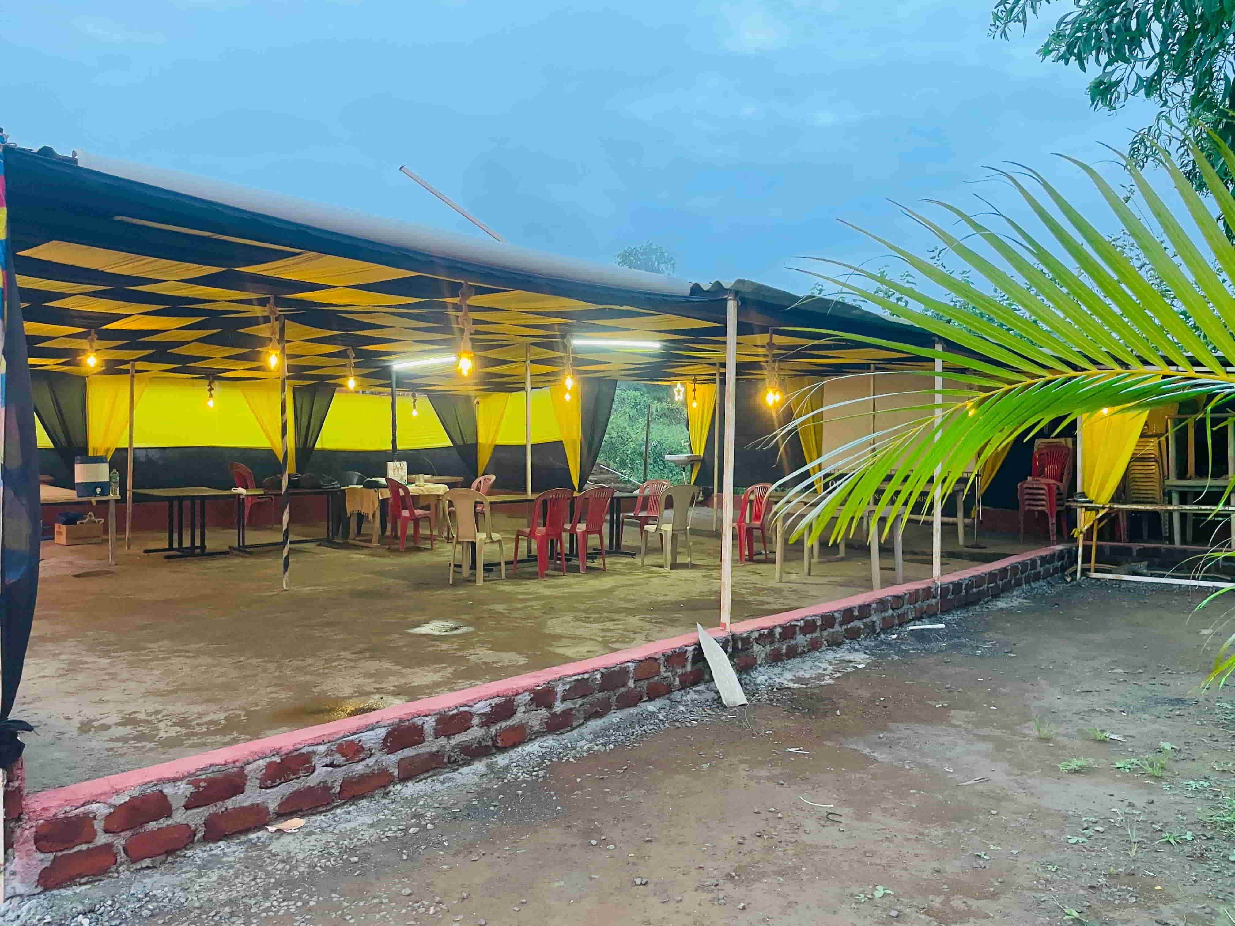 Side view of the camping dining area